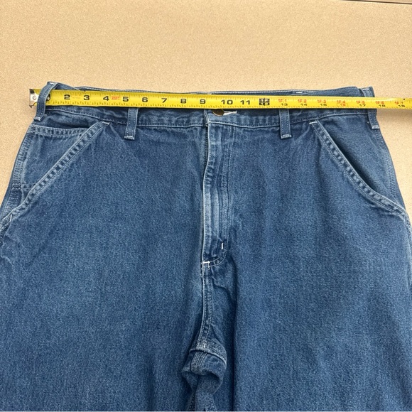 Carhartt Carpenter Jeans Mens 36x30 Blue Original Dungaree Fit Straight B13 DST - Picture 9 of 12